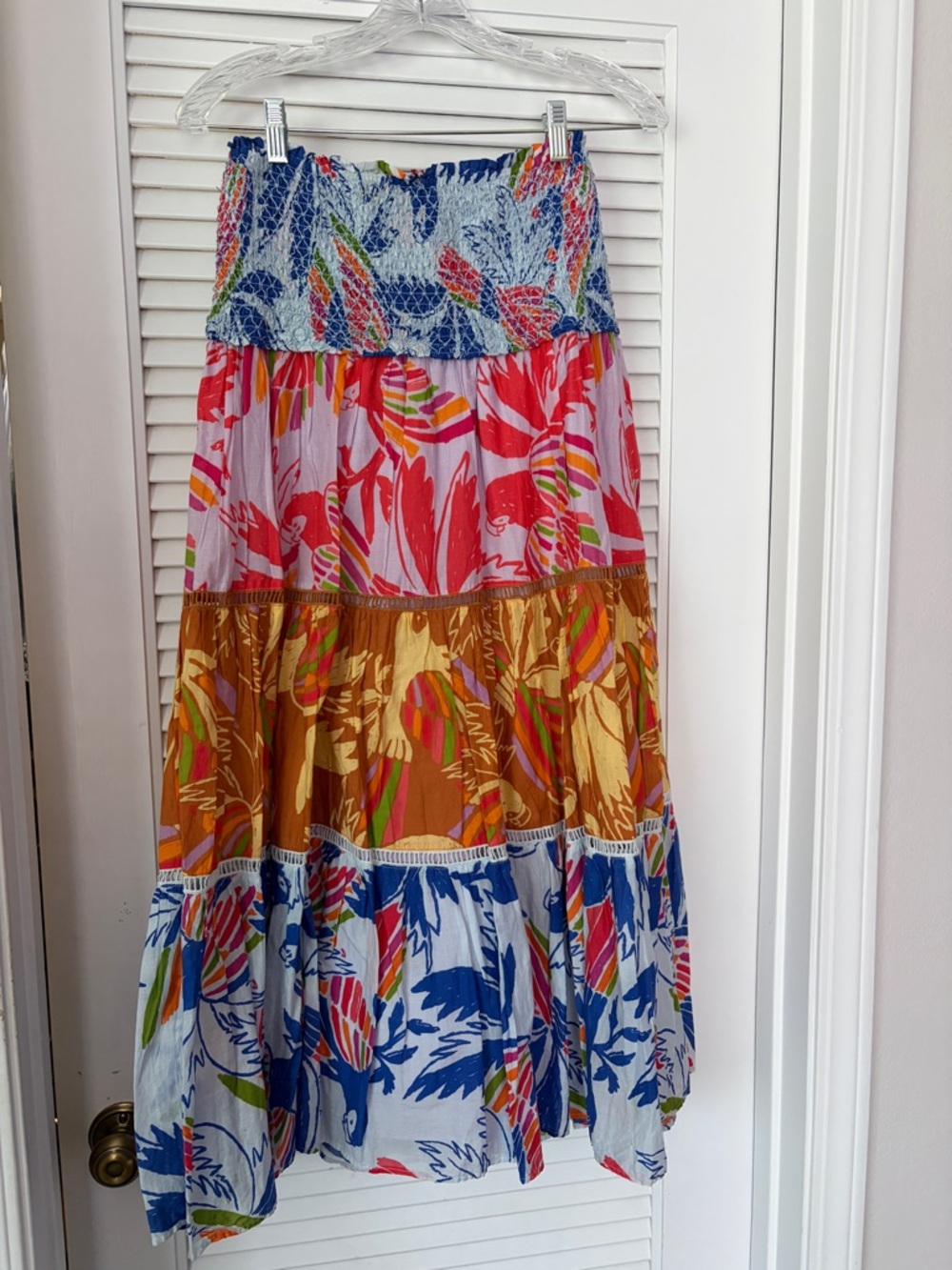 FARM Rio Boho Tiered Maxi Skirt - Multicolor Floral Print